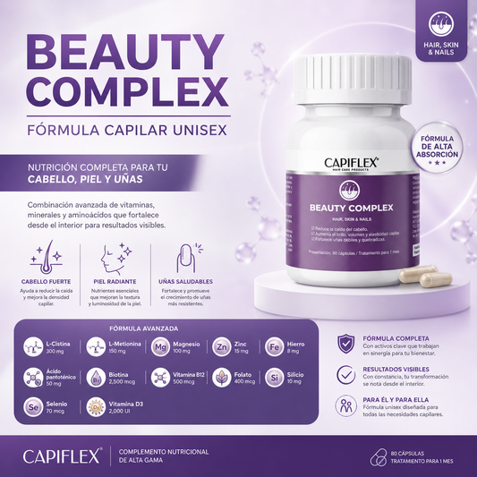 Multivitamínico con Biotina y Cistina Capiflex Beauty Complex – 60 Cápsulas