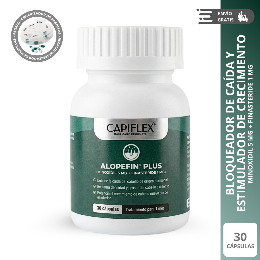 Minoxidil 5 mg y Finasteride 1 mg Capiflex Alopefin Plus – 30 Cápsulas