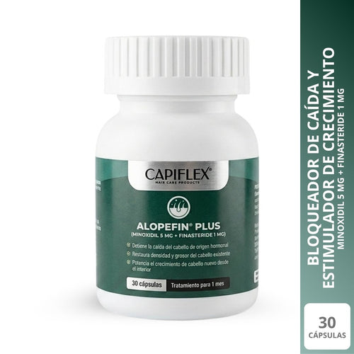 Minoxidil 5 mg y Finasteride 1 mg Capiflex Alopefin Plus – 30 Cápsulas