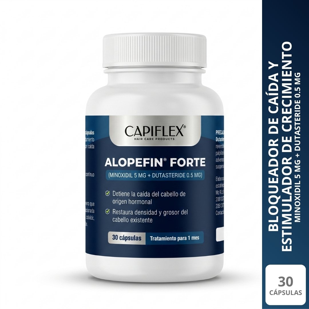 Minoxidil 5 mg y Dutasteride 0.5 mg Capiflex Alopefin Forte – 30 Cápsulas