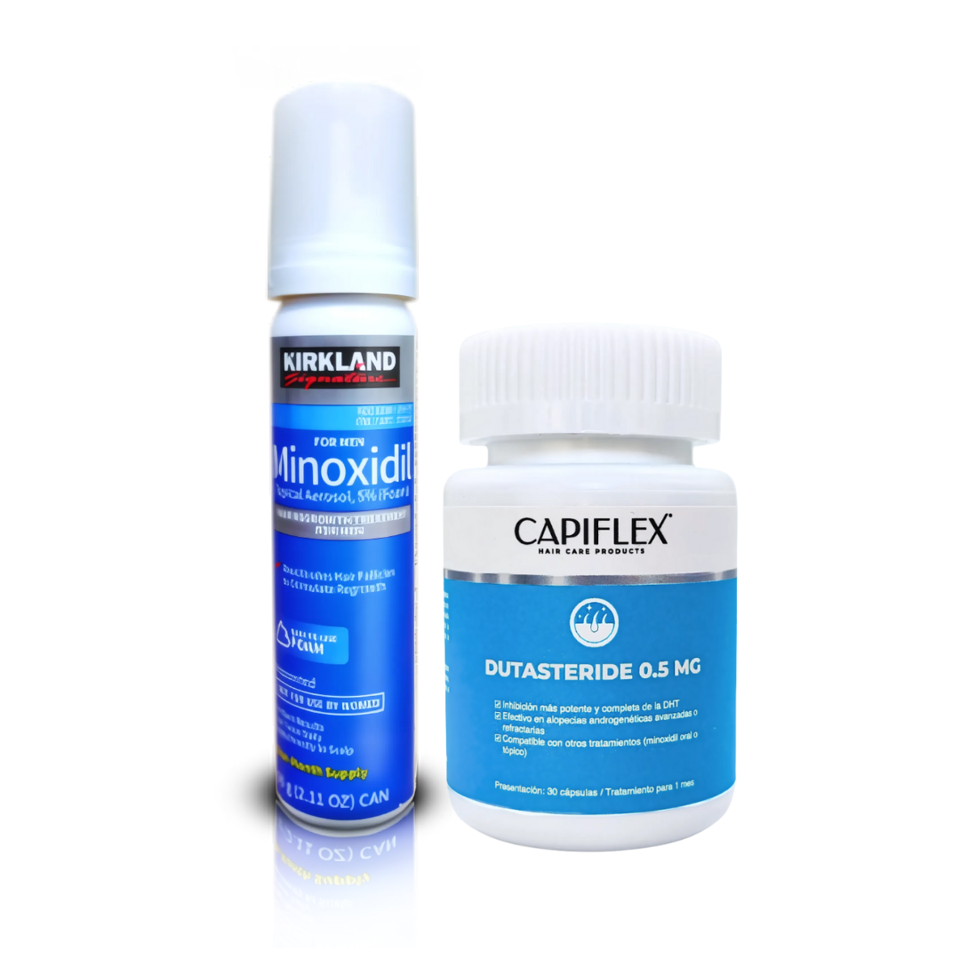 Minoxidil Kirkland Espuma + Dutasteride 0.5 mg Capiflex
