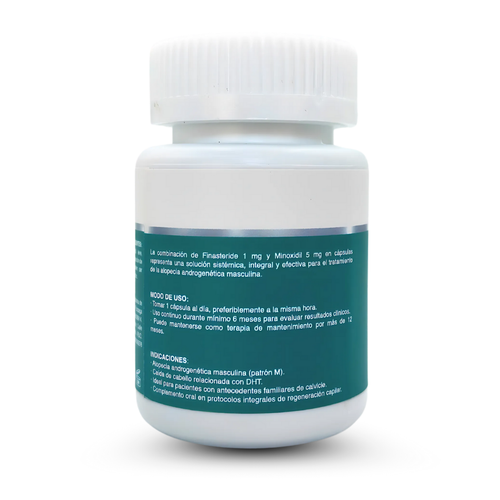 Minoxidil 5 mg y Finasteride 1 mg Capiflex Alopefin Plus – 30 Cápsulas