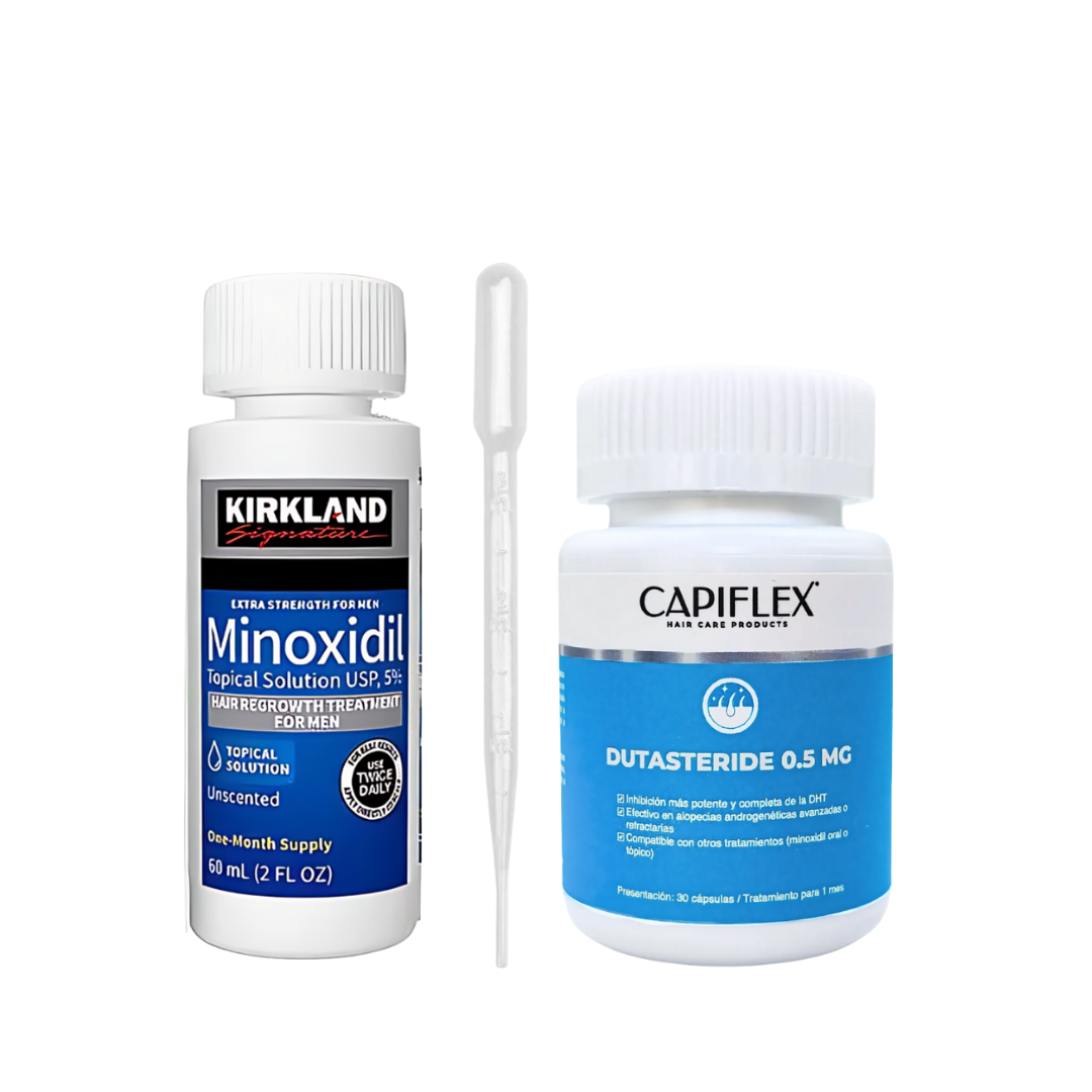 Minoxidil Kirkland Loción + Dutasteride 0.5 mg Capiflex