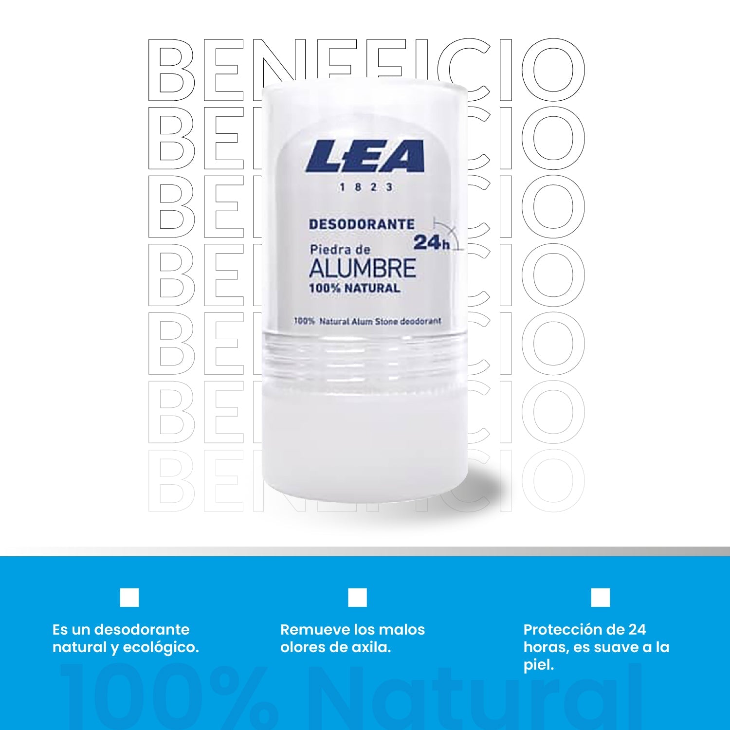 Desodorante Piedra de Alumbre 100% Natural - Lea 120g