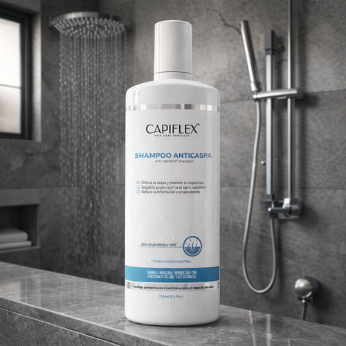Shampoo Dermatológico Anticaspa Capiflex | con Ketoconazol y Piritionato de Zinc (250ml)