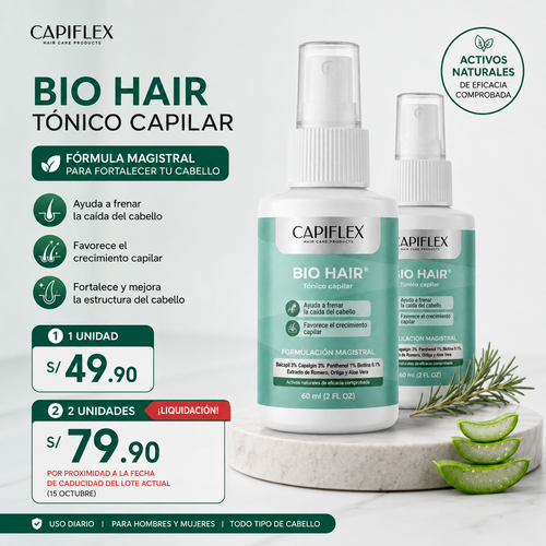 Tónico Capilar Fortificante Capiflex Bio Hair 60 ml