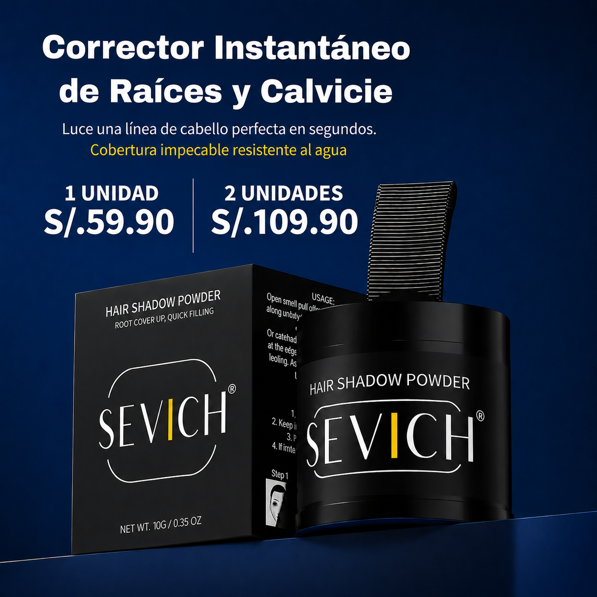 Corrector instantáneo de raíces Sevich 10 gr (Hair Shadow Powder)