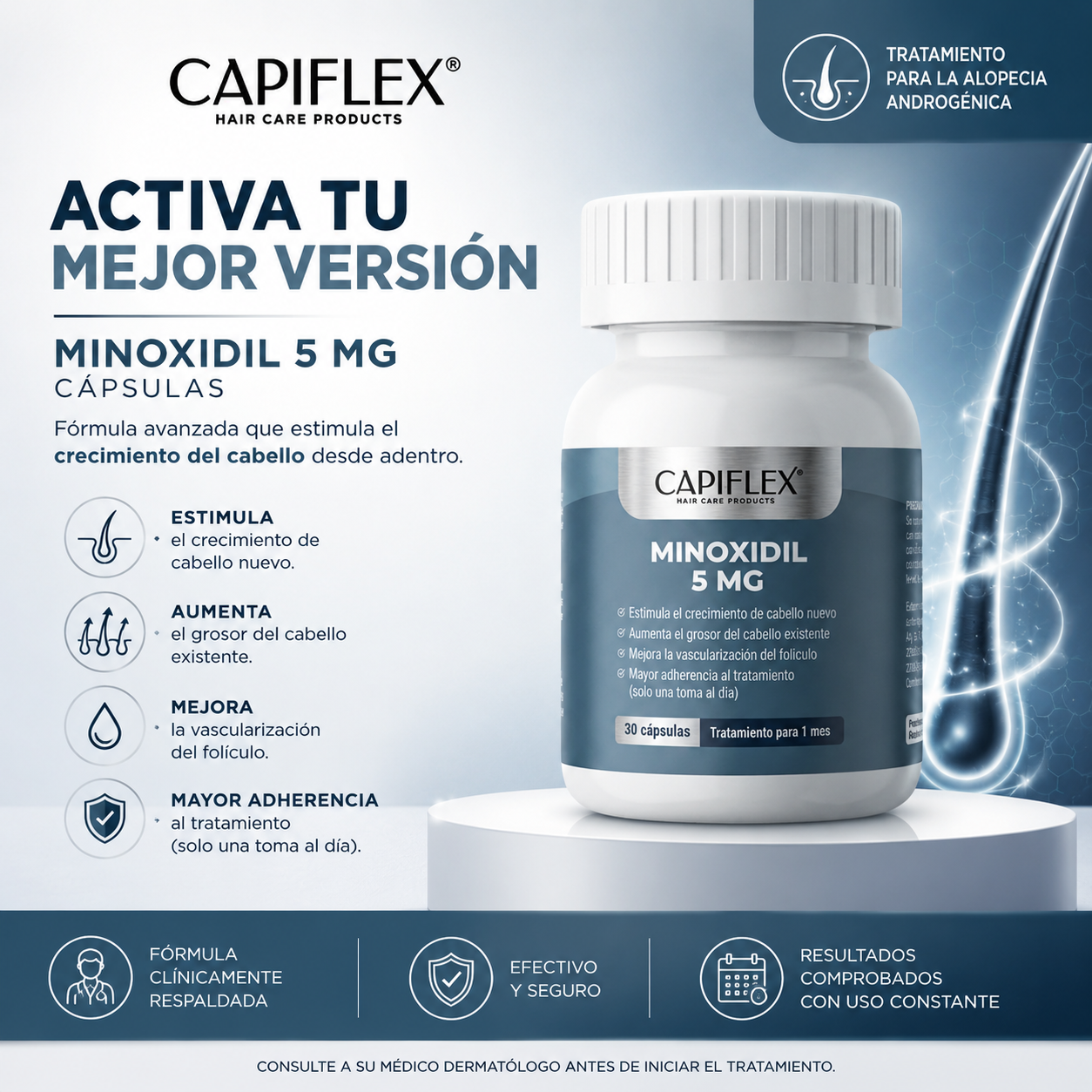 Minoxidil 5 mg Capiflex – 30 Cápsulas