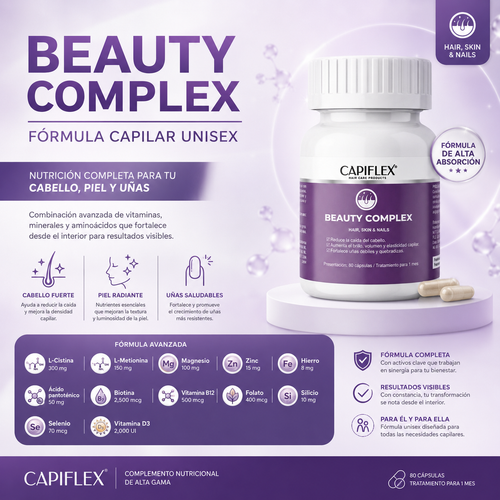 Multivitamínico con Biotina y Cistina Capiflex Beauty Complex – 60 Cápsulas