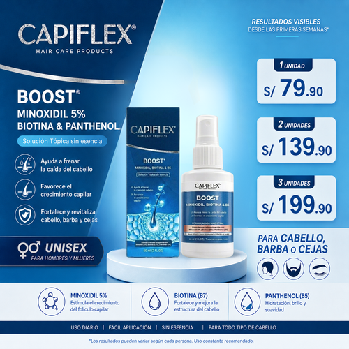 Minoxidil 5% con Biotina y Panthenol - Capiflex Boost 60 ml