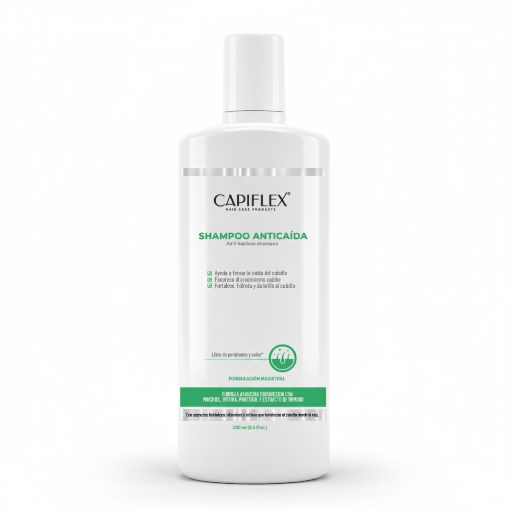 Shampoo Dermatológico Anticaída Capiflex | Fórmula Avanzada con Minoxidil y Biotina (250ml)
