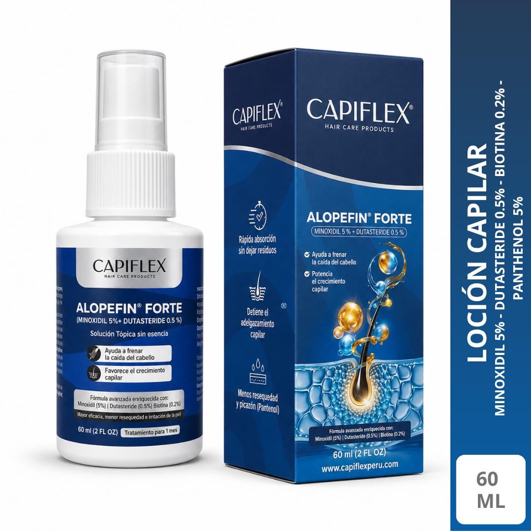 Alopefin Forte Capiflex – Loción Anticaída con Minoxidil 5% Dutasteride 0.5%