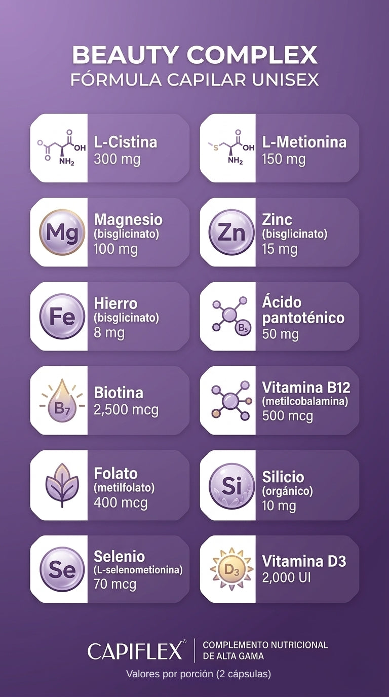 Multivitamínico con Biotina y Cistina Capiflex Beauty Complex – 60 Cápsulas