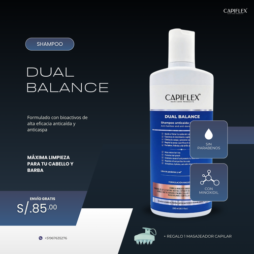 Shampoo Anticaída y Anticaspa Capiflex Dual Balance